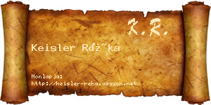 Keisler Réka névjegykártya